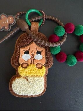 pop mart crybaby felt holiday stocking gingerbread charm